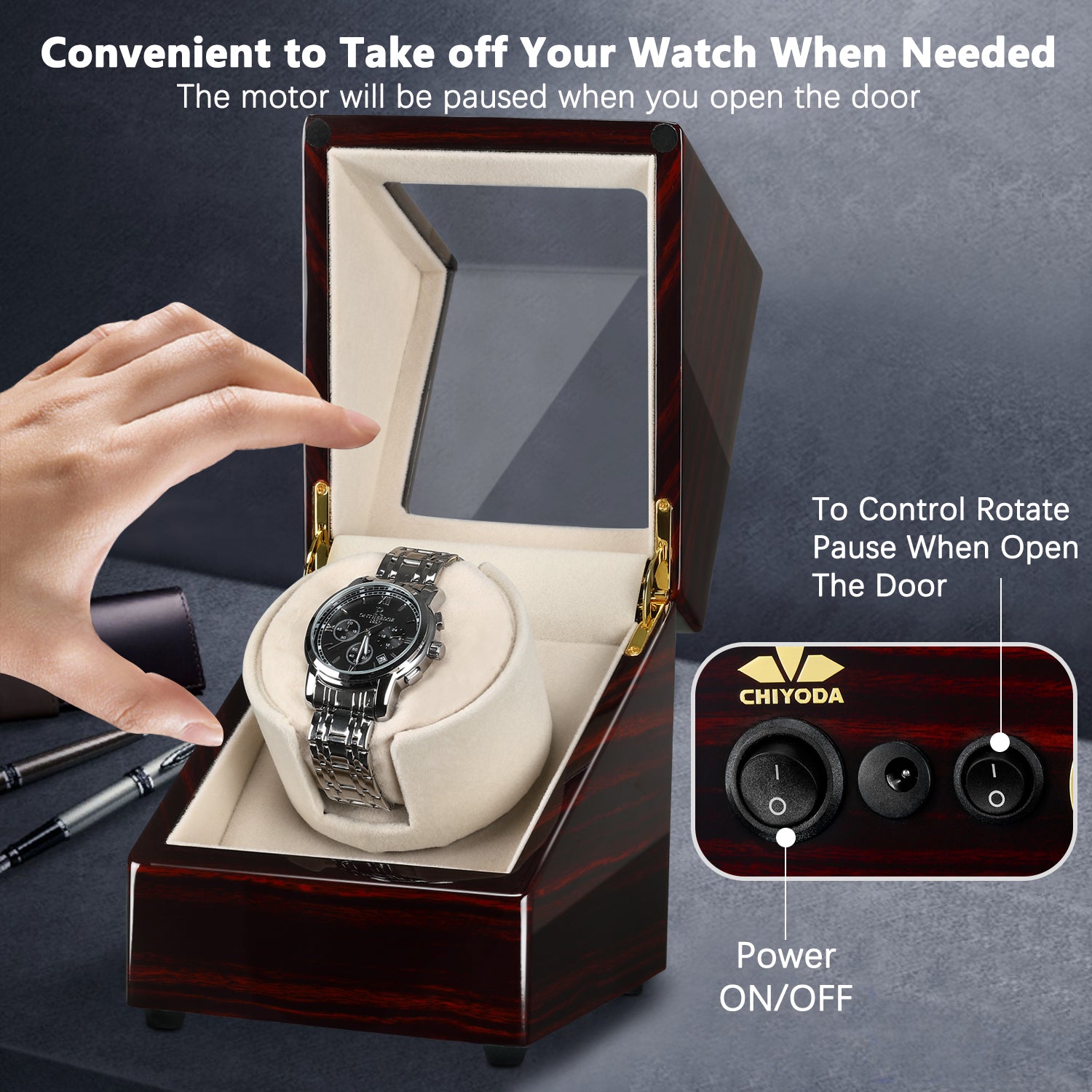 CHIYODA Single Watch Winder 5 Modes